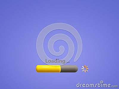 Loading process screen on light blue background. Load process more than half. Stock Photo