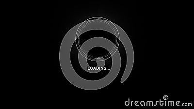 4k Loading Screen - White Point on Black Background. Animation Circle Ring  Stock Footage - Video of buffer, point: 141229508