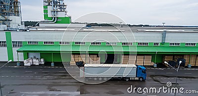 Loading the truck at the factory. Freight. Industrial warehouse Stock Photo