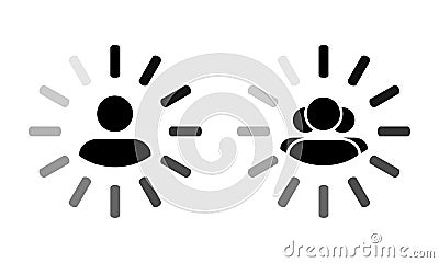 Loading user avatar account, group account. Update profile, personal account. Sser profile inside the loading icon. Vector Illustration
