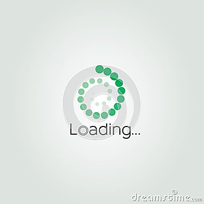 Loading vector. Green color vector design and background Vector Illustration