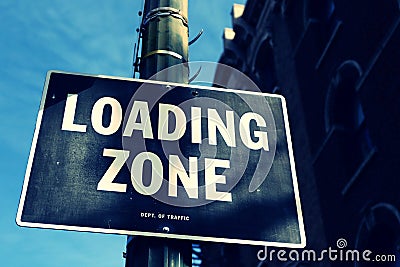 LOADING ZONE Sign Stock Photo