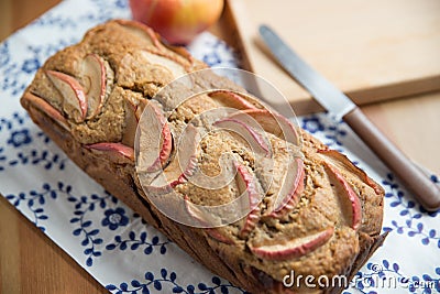 Loaf of apple nut bread Stock Photo