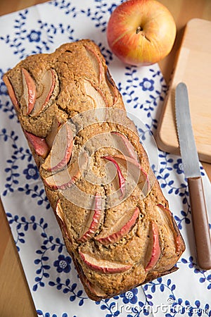 Loaf of apple nut bread Stock Photo