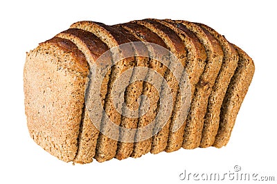 Loaf of bread with raisin cut by slices Stock Photo