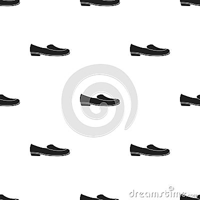 Loafers icon in black style isolated on white background. Shoes pattern stock vector illustration. Vector Illustration