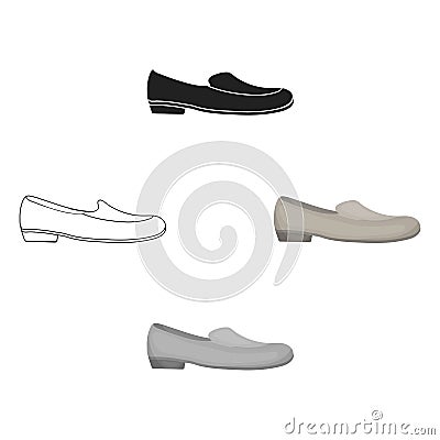 Loafers icon in cartoon style isolated on white background. Shoes symbol stock vector illustration. Vector Illustration