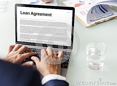 Loan Agreement Budget Capital Credit Borrow Concept Stock Photo