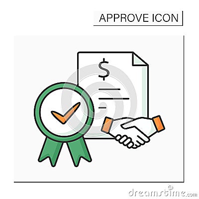 Loan agreement color icon Vector Illustration