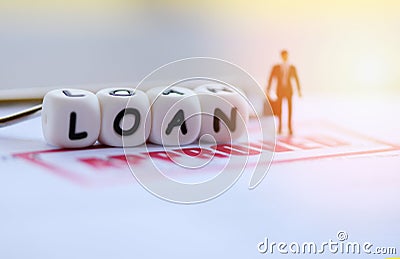 Loan approval Businessman financial Standing on loan application form for lender and borrower for help investment bank estate Stock Photo