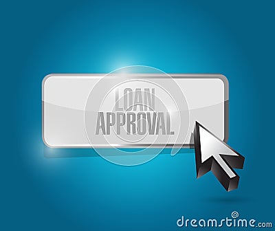 Loan approval button illustration design Cartoon Illustration