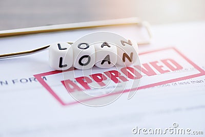 Loan approval / financial loan application form for lender and borrower for help investment bank estate Stock Photo