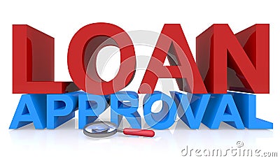 Loan approval on white Stock Photo