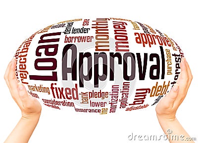 Loan Approval word cloud hand sphere concept Stock Photo