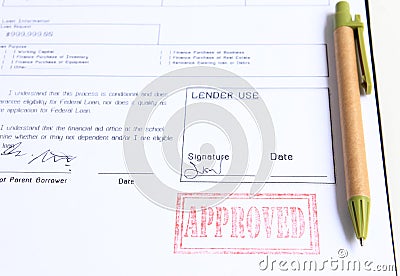 Loan approved stamp Stock Photo