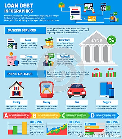 Loan Debt Infographics Layout Vector Illustration