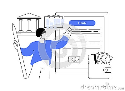 Loan disbursement abstract concept vector illustration. Vector Illustration