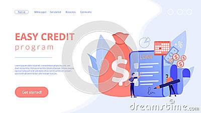 Loan disbursement concept landing page Vector Illustration