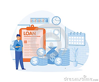 Loan disbursement flat style illustration design Vector Illustration