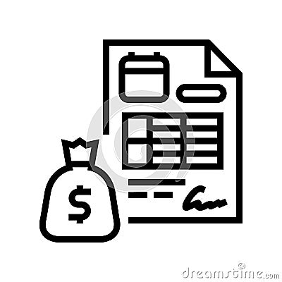 loan disbursement line icon vector illustration Vector Illustration