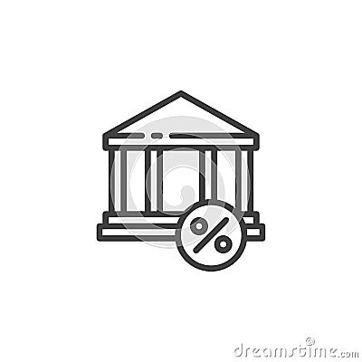 Loan, interest, mortgage line icon Vector Illustration