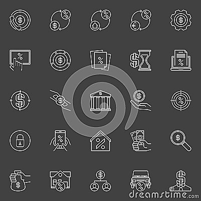 Loan and leasing icons Vector Illustration