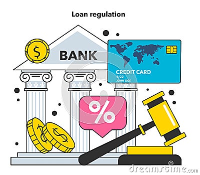 Loan regulation as a measure to reduce inflation. Economics crisis Vector Illustration