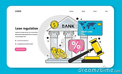 Loan regulation as a measure to reduce inflation web banner or landing page Vector Illustration