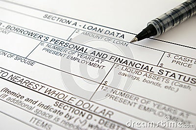 Loan Request Form Stock Photo