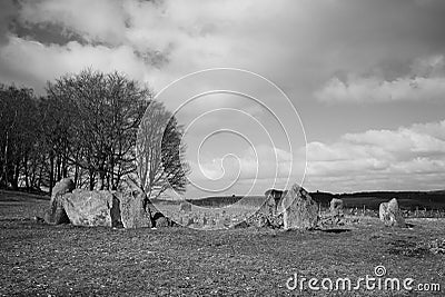 Loanhead stone circle and ceremonial cremation site at daviot aberdeenshire scotland Stock Photo