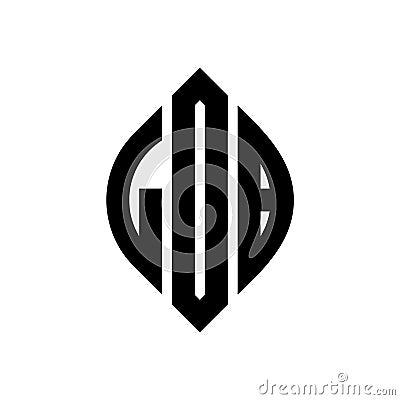 LOB circle letter logo design with circle and ellipse shape. LOB ellipse letters with typographic style. The three initials form a Vector Illustration