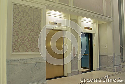 Lobby elevators Stock Photo