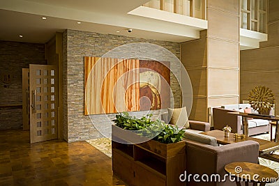 Lobby of a high-end nursing home in Shanghai, China Stock Photo