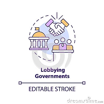 Lobbying governments concept icon Vector Illustration