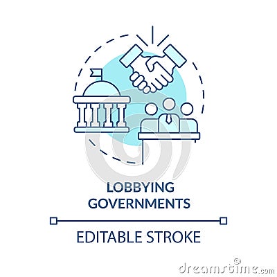 Lobbying governments turquoise concept icon Vector Illustration