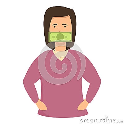 Lobbyist politics icon cartoon vector. Bribery money Vector Illustration