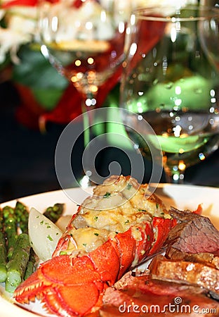 Lobster Dinner Stock Photo