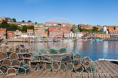 Lobster Fishing Pots in Whitby, England Editorial Stock Photo