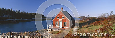 Lobster House in Autumn, Stonington, Maine Stock Photo
