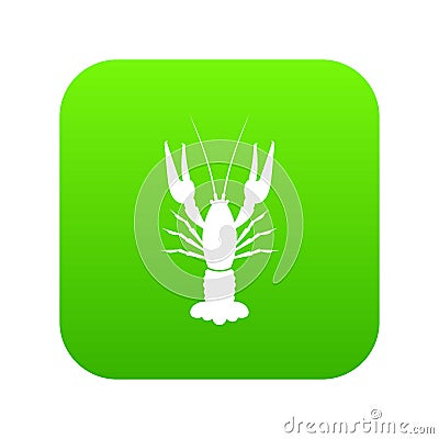 Lobster icon digital green Vector Illustration