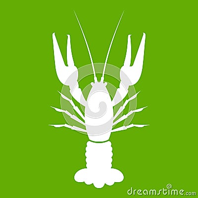 Lobster icon green Vector Illustration