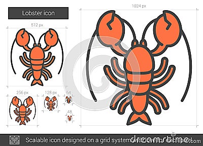 Lobster line icon. Vector Illustration