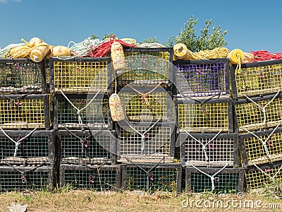 Lobster nets Stock Photo