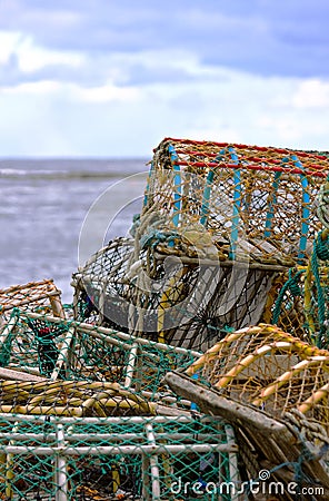 Lobster pots Stock Photo