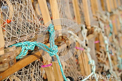 Lobster pots or cages Stock Photo