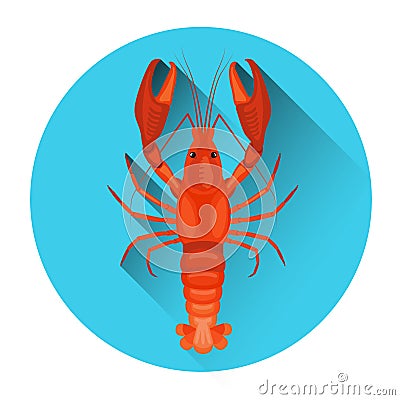 Lobster Seafood Fresh Food Icon Vector Illustration