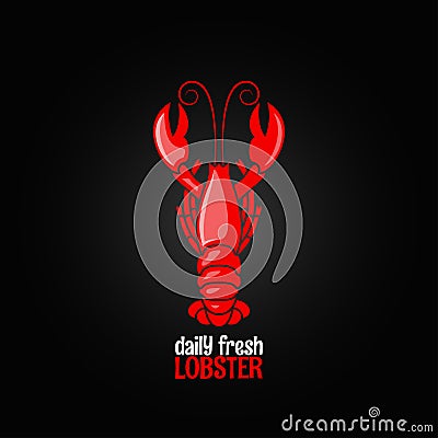 Lobster seafood menu design background Vector Illustration