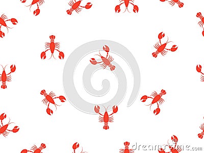 Lobster seamless pattern background. Seafood vector illustration. Vector Illustration