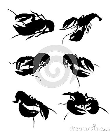 Lobster Silhouette -Vector Vector Illustration