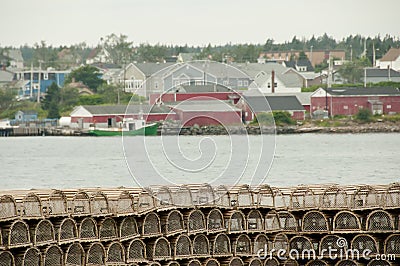 Lobster Traps - Louisbourg - Nova Scotia Stock Photo